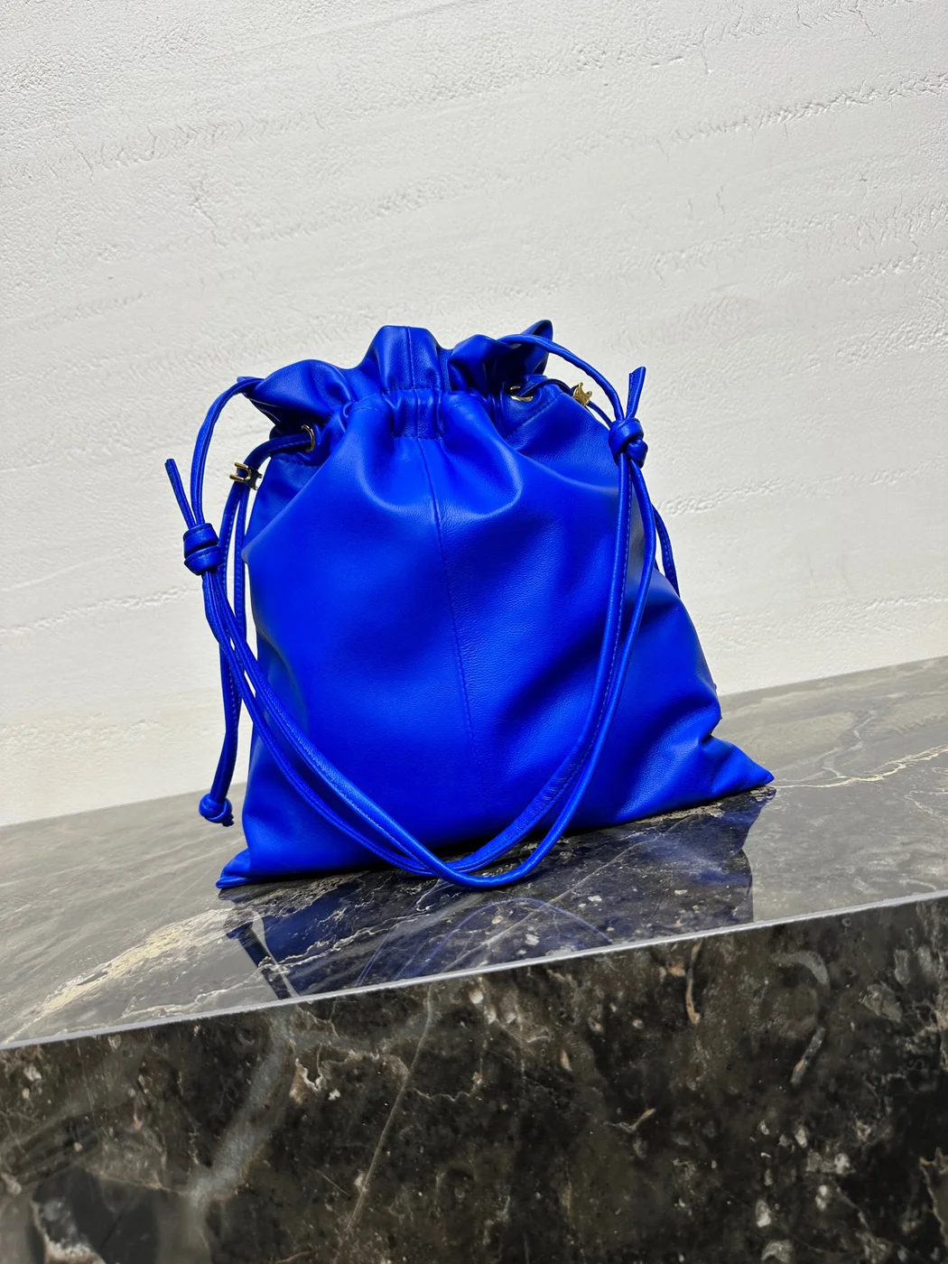 Celine Small Crystal Pouch In Lambskin — Blue product view 3