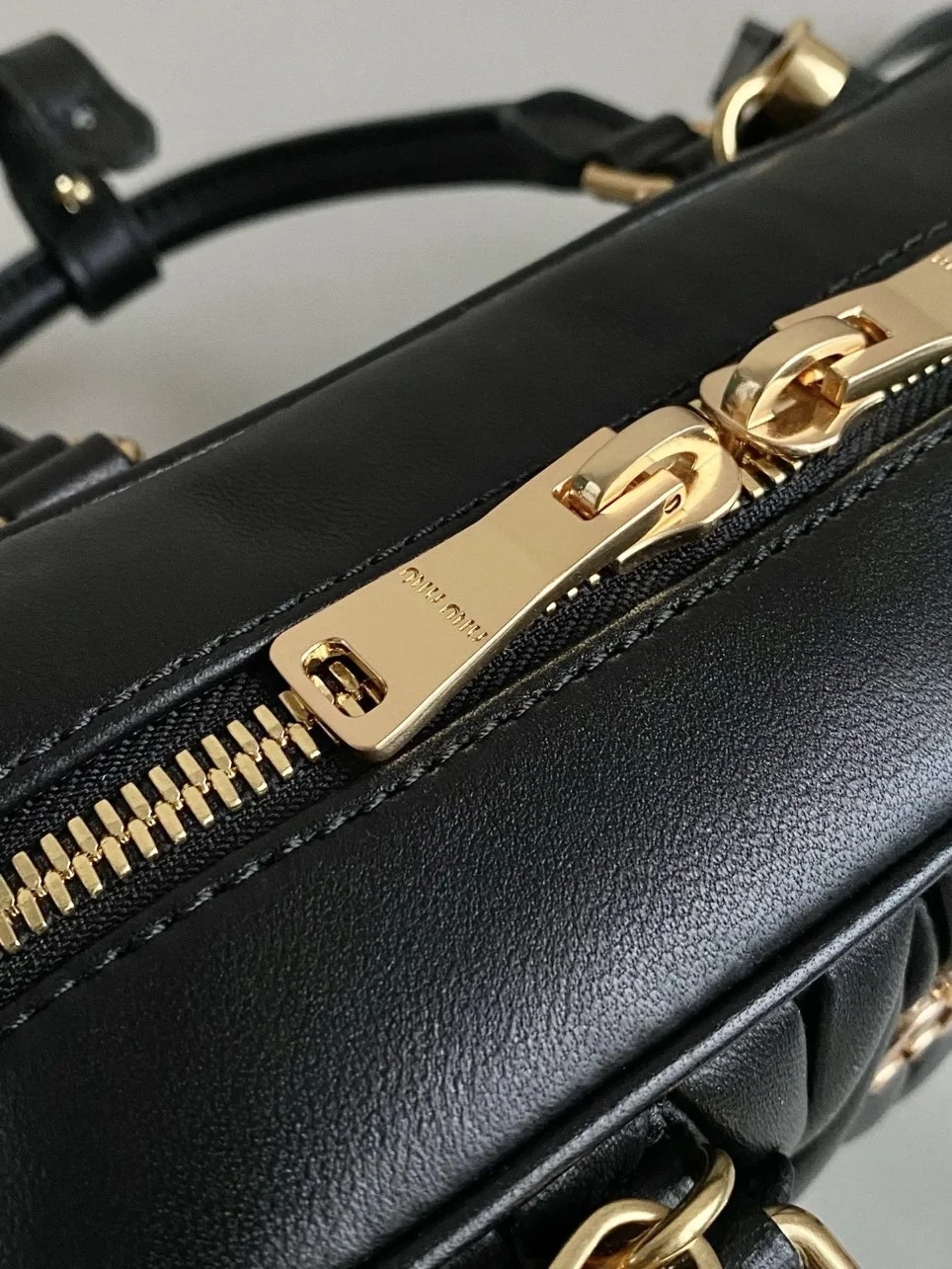 Miu Miu Arcadie Medium Bag in Black Matelasse Leather product view 7
