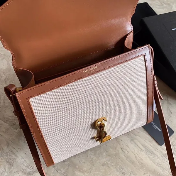 Saint Laurent Cassandra Medium Bag In Beige Canvas product view 5