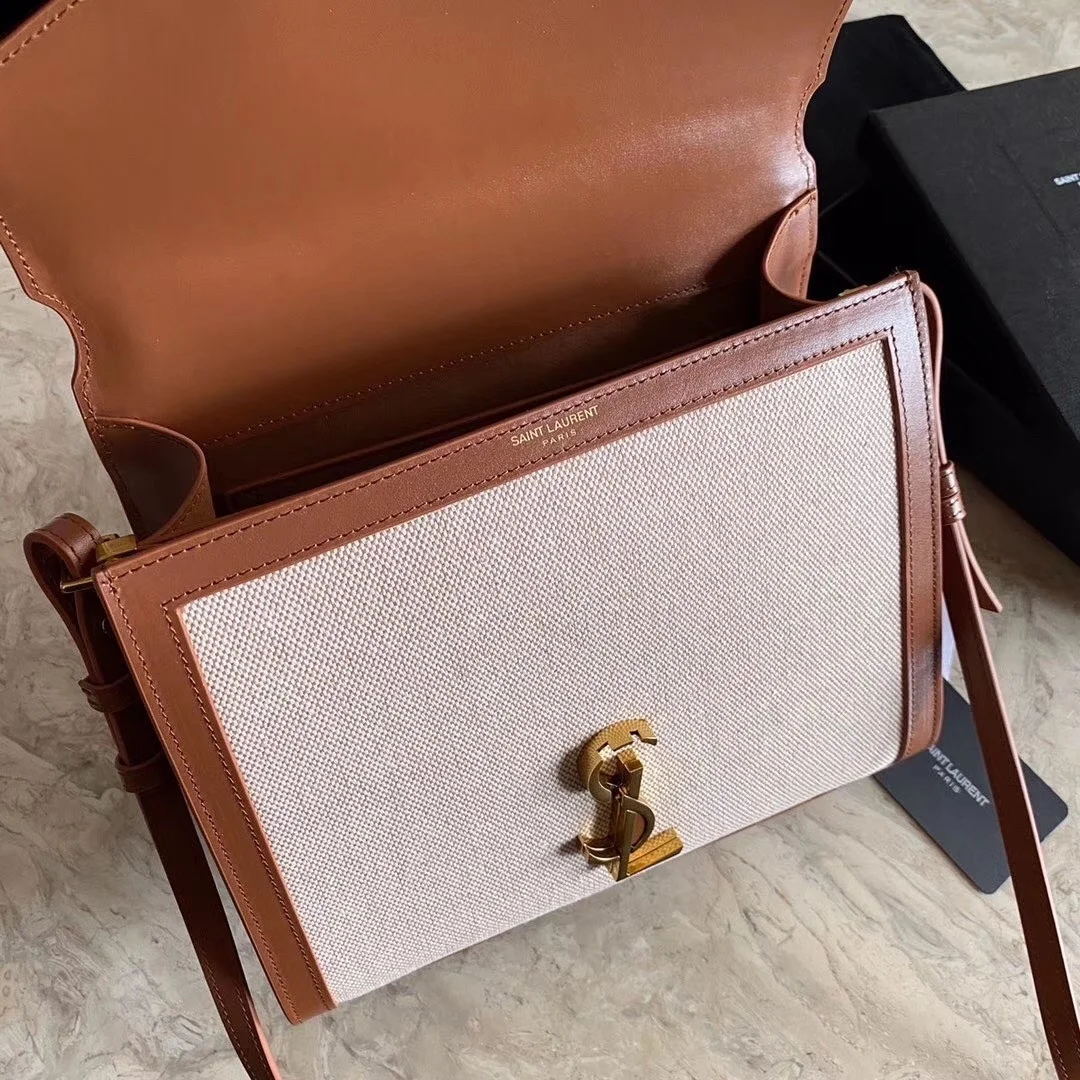 Saint Laurent Cassandra Medium Bag In Beige Canvas product view 5