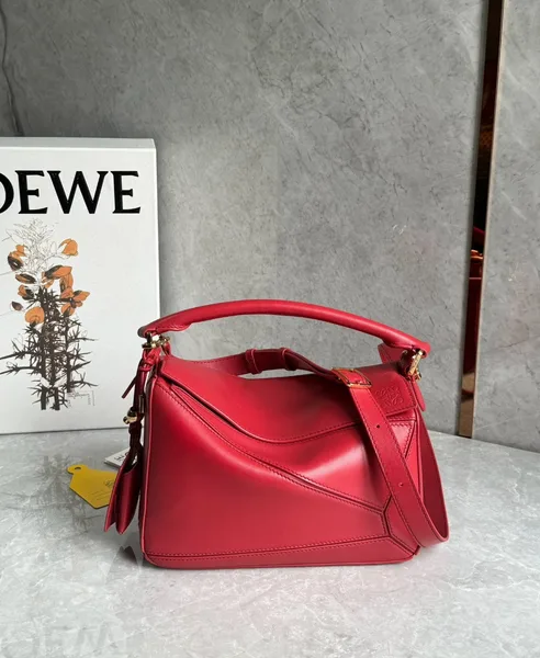 Loewe Featherlight Puzzle Small Bag in Red Nappa Lambskin product view 4