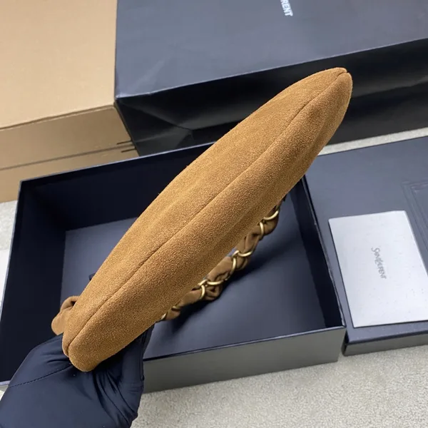 Saint Laurent Amalia Mini Hobo Bag in Brown Suede Calfskin product view 5