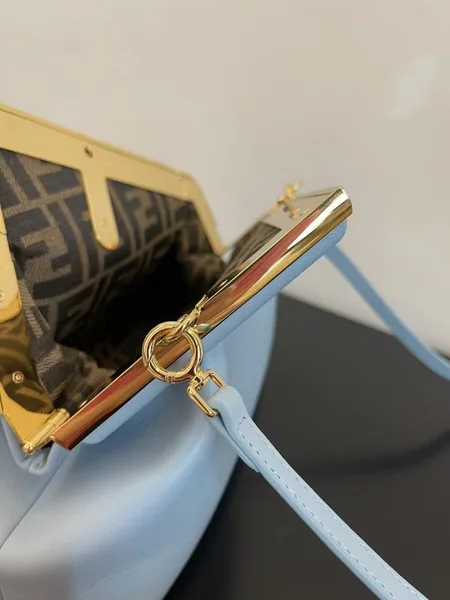 Fendi First Medium Bag In Light Blue Nappa Leather product view 5