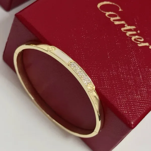 Cartier Gold-Tone Slim Bangle with Crystal-Effect Panel product view 7