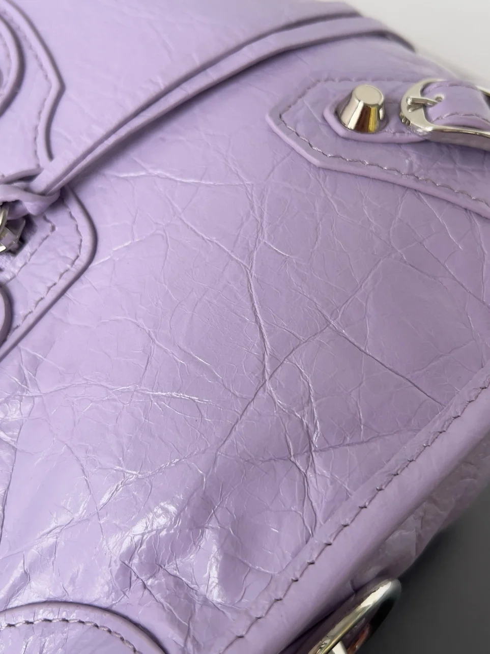 Balenciaga Le City Small Bag in Lilas Arena Lambskin product view 6