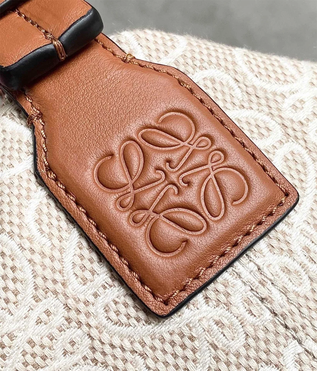 Loewe Cubi Medium Bag in Ecru Anagram Jacquard product view 8
