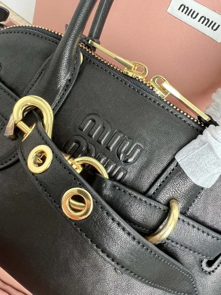 Miu Miu Aventure Small Top-handle Bag in Black Nappa Leather product view 9