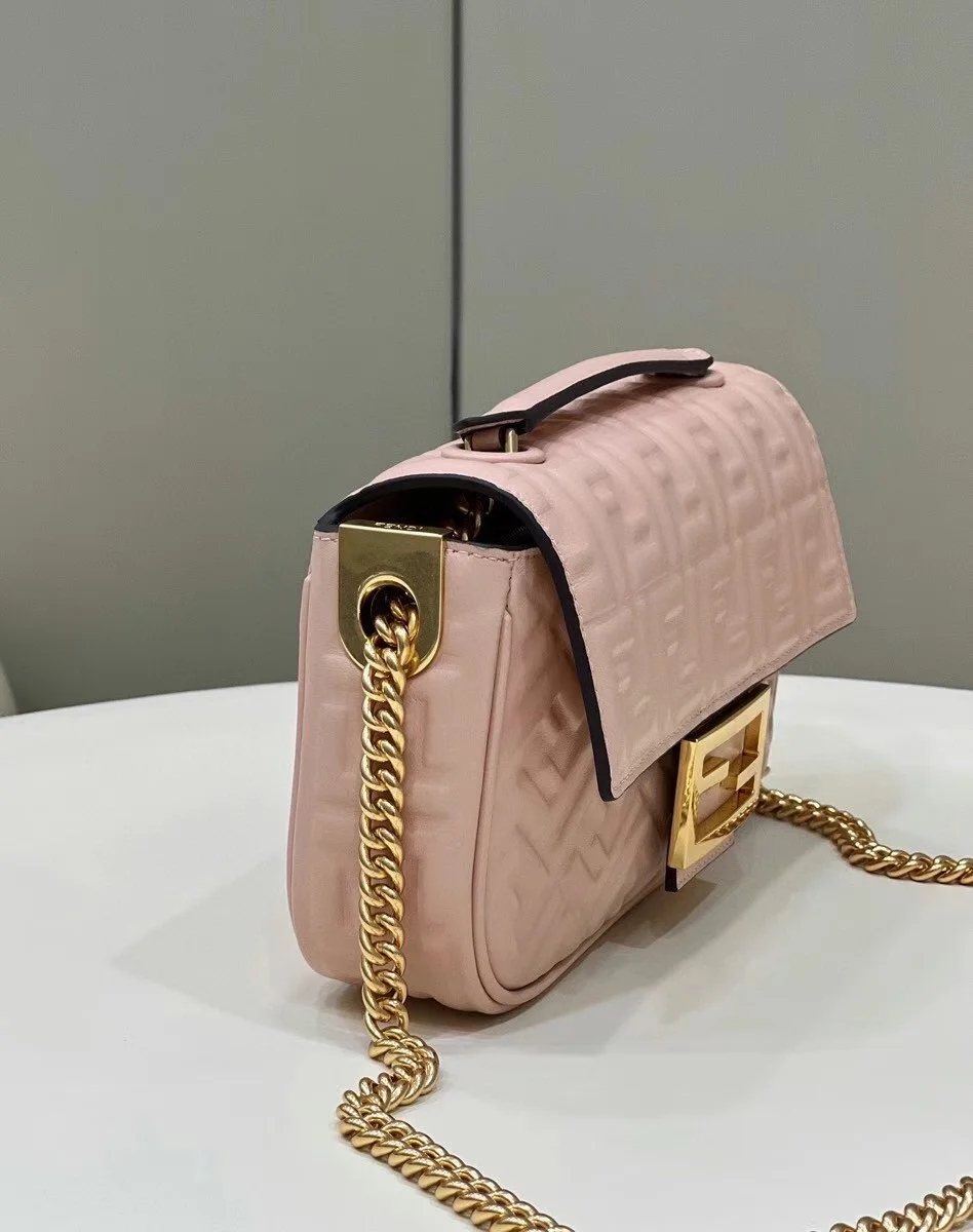 Fendi Baguette Chain Midi Bag In Powder Nappa Leather product view 4