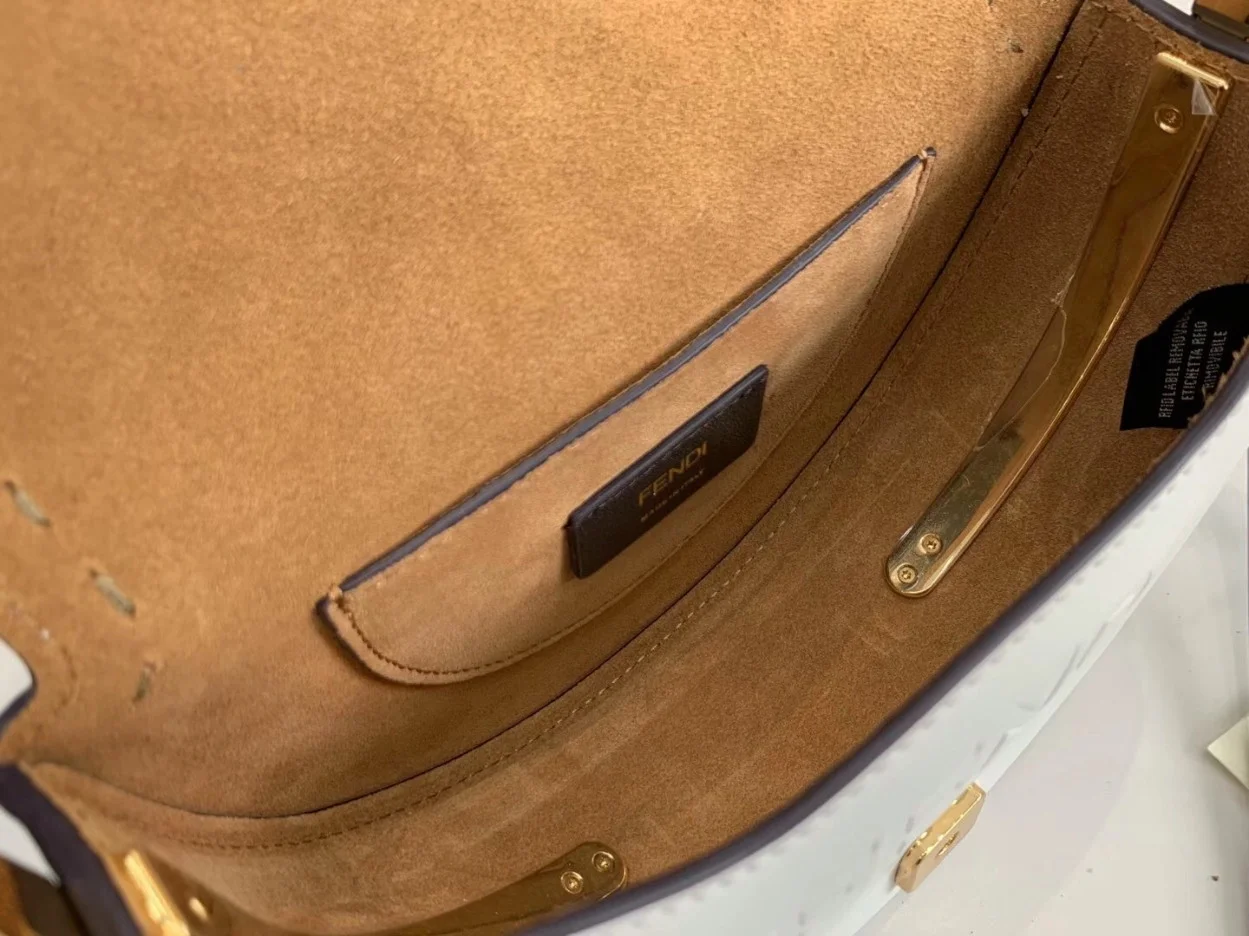 Fendi Moonlight Saddle Bag In White Calfskin product view 8