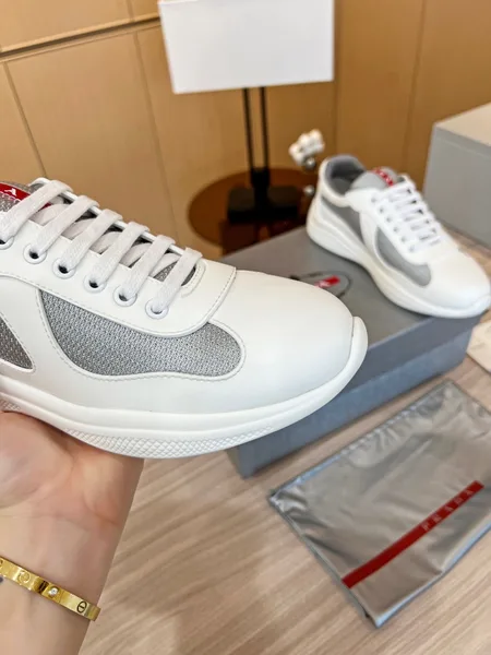 Prada America’s Cup Sneakers in White Rubber and Bike Fabric product view 6