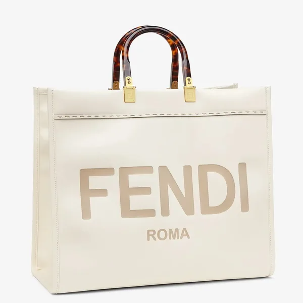 Fendi Sunshine Large Tote Bag In White Calfskin product photo