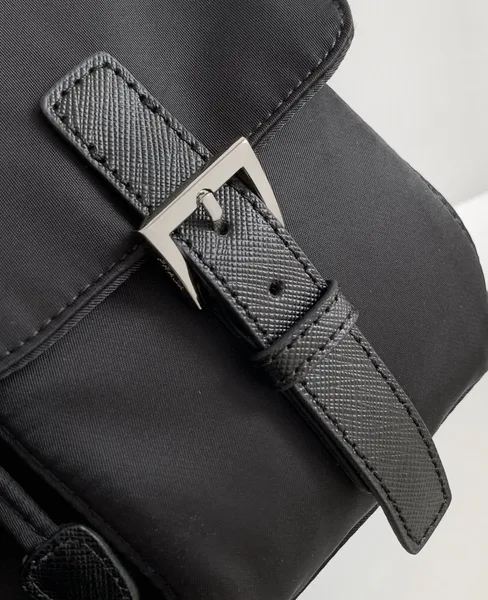 Prada Medium Backpack with Pouch in Black Re-Nylon product view 9