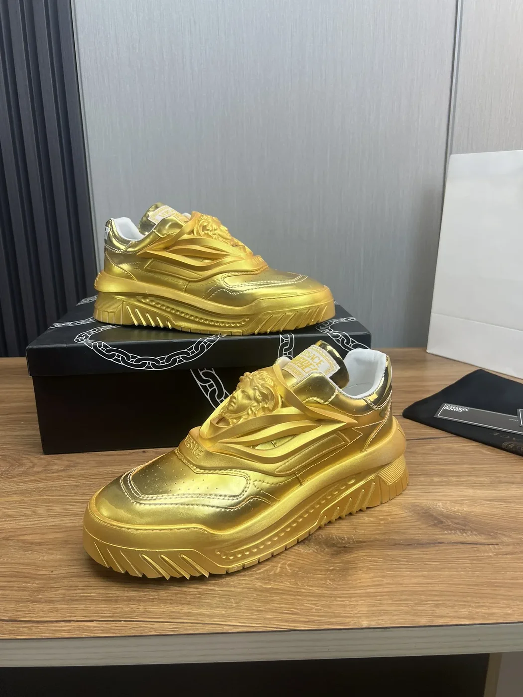 Versace Leather Sneakers Gold product view 10
