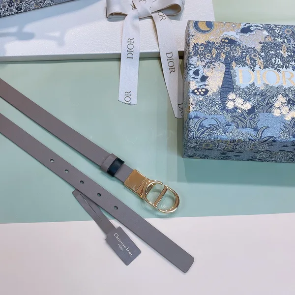 Dior 30 Montaigne Reversible 20MM Belt in Grey and Black Calfskin product view 2