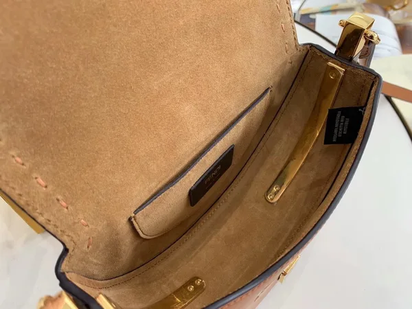 Fendi Moonlight Saddle Bag In Brown Calfskin product view 4
