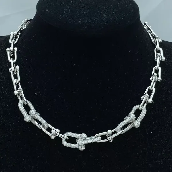 Tiffany & Co. HardWear Graduated Pavé-Effect Link Necklace Silver-Tone product photo