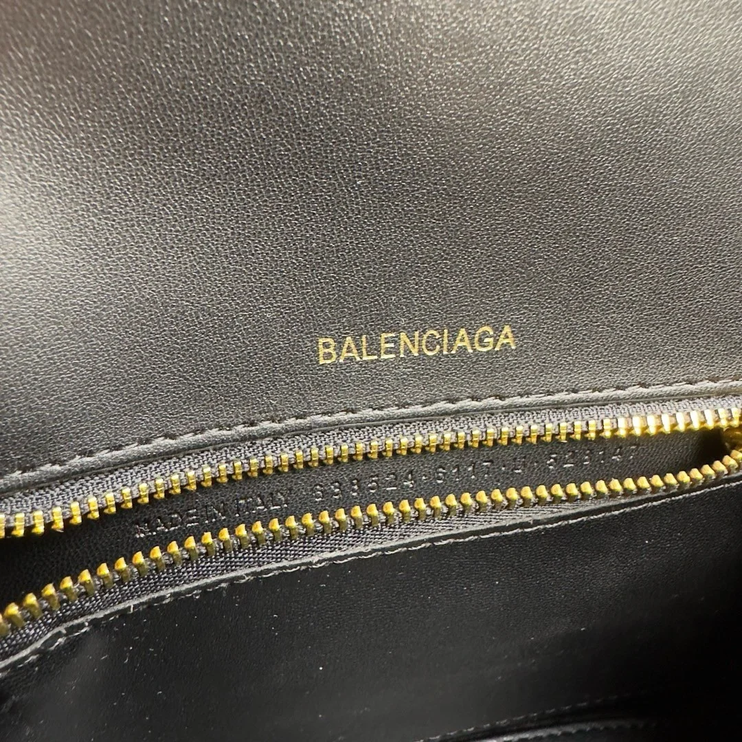 Balenciaga Hourglass Small Bag in Black Box Calfskin product view 8