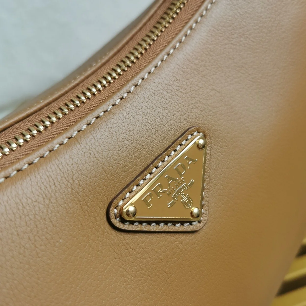 Prada Aimee Large Shoulder Bag in Brown Leather product view 6