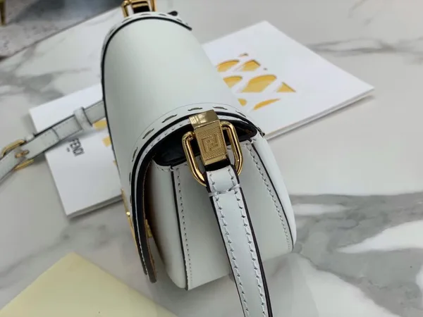 Fendi Moonlight Saddle Bag In White Calfskin product view 5