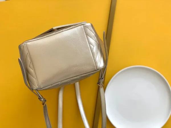 Saint Laurent Joe Backpack In Gold Lame Leather product view 5