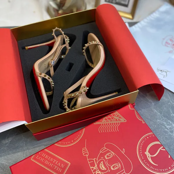 Christian Louboutin So Me Studded Ankle-Strap Sandals Nude Pink product view 8