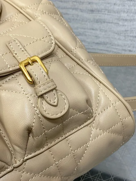 Dior Caro Medium Backpack in Beige Macrocannage Lambskin product view 5