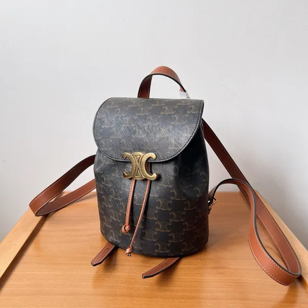 Celine Bonnie Backpack in Triomphe Canvas and Calfskin product view 9