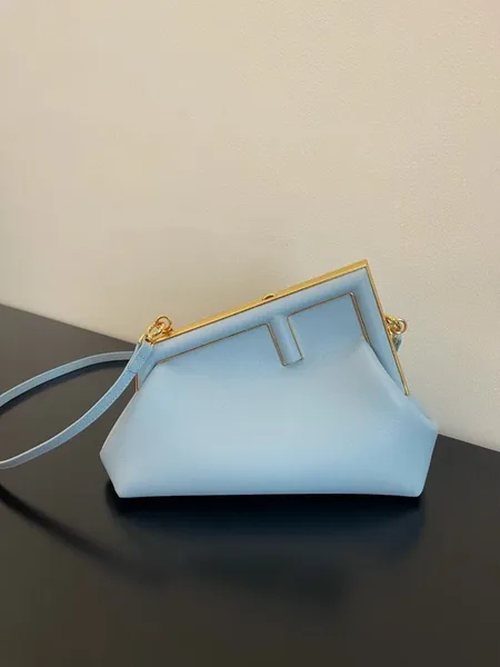 Fendi First Medium Bag In Light Blue Nappa Leather product view 4