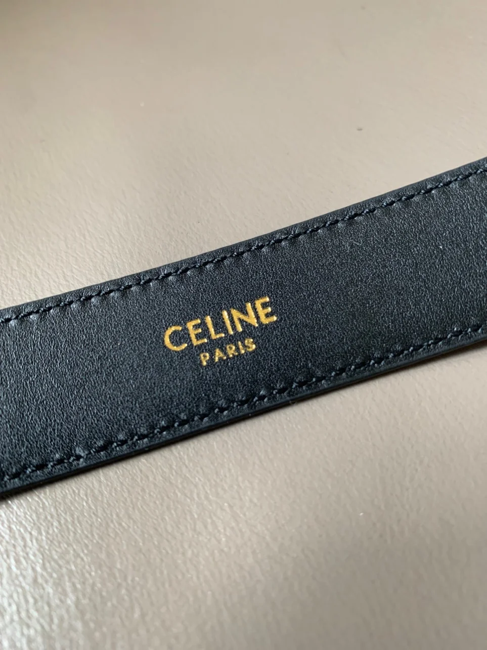 Celine Medium Cuir Triomphe Belt 25MM in Black Calfskin product view 8
