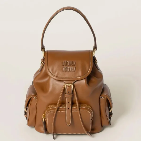 Miu Miu Small Backpack in Brown Calfskin product photo