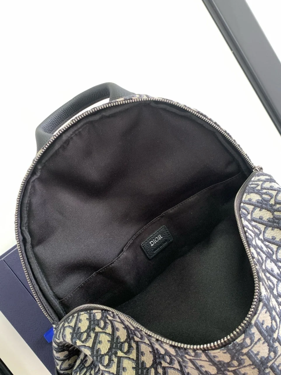 Dior 8 Backpack in Beige and Black Dior Oblique Jacquard product view 8