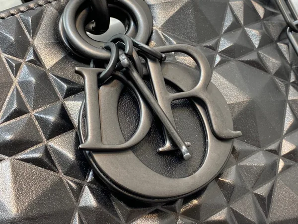 Dior Lady D-Joy Medium Bag In Black Calfskin with Diamond Motif product view 13