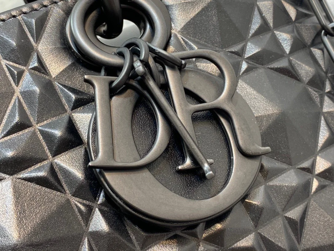 Dior Lady D-Joy Medium Bag In Black Calfskin with Diamond Motif product view 13