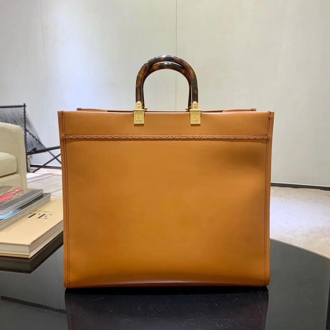 Fendi Sunshine Large Tote Bag In Brown Calfskin product view 7