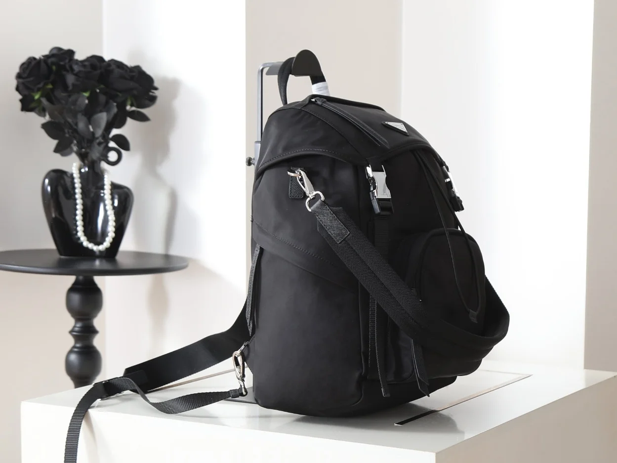 Prada Backpack in Black Re-Nylon product view 5