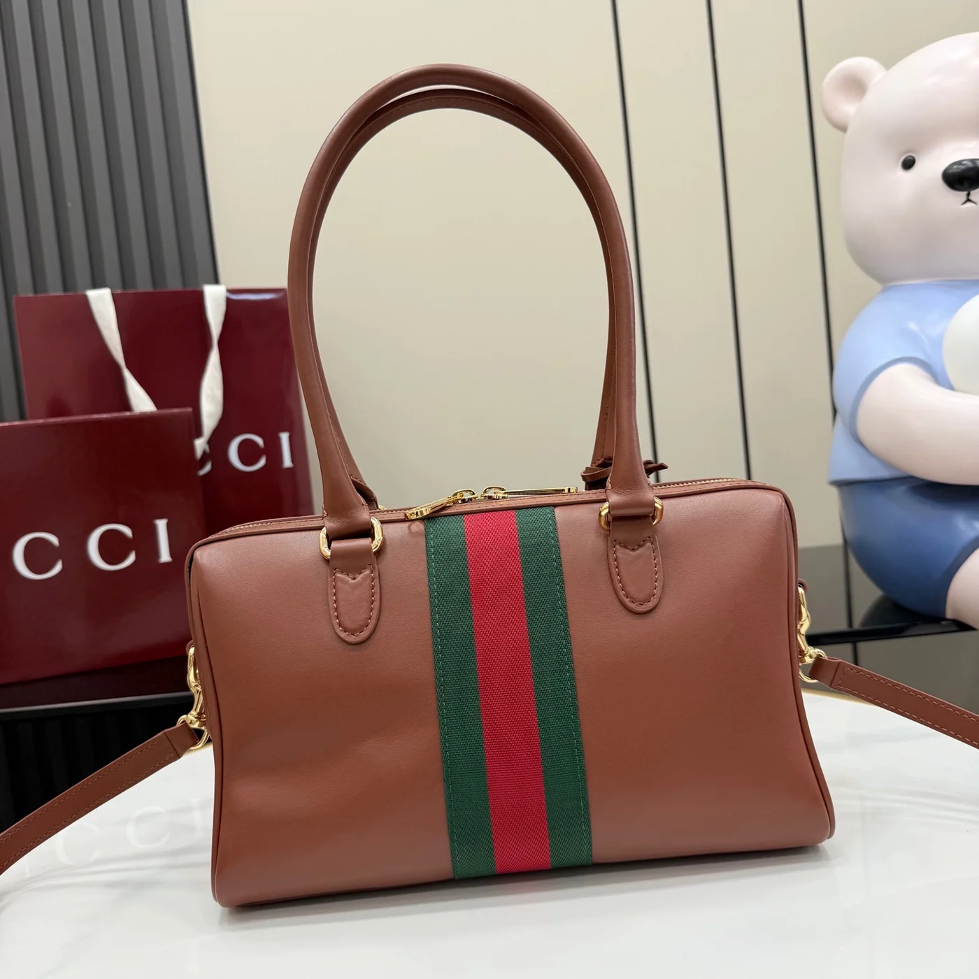 Gucci Borsetto Medium Boston Bag — Brown product view 3