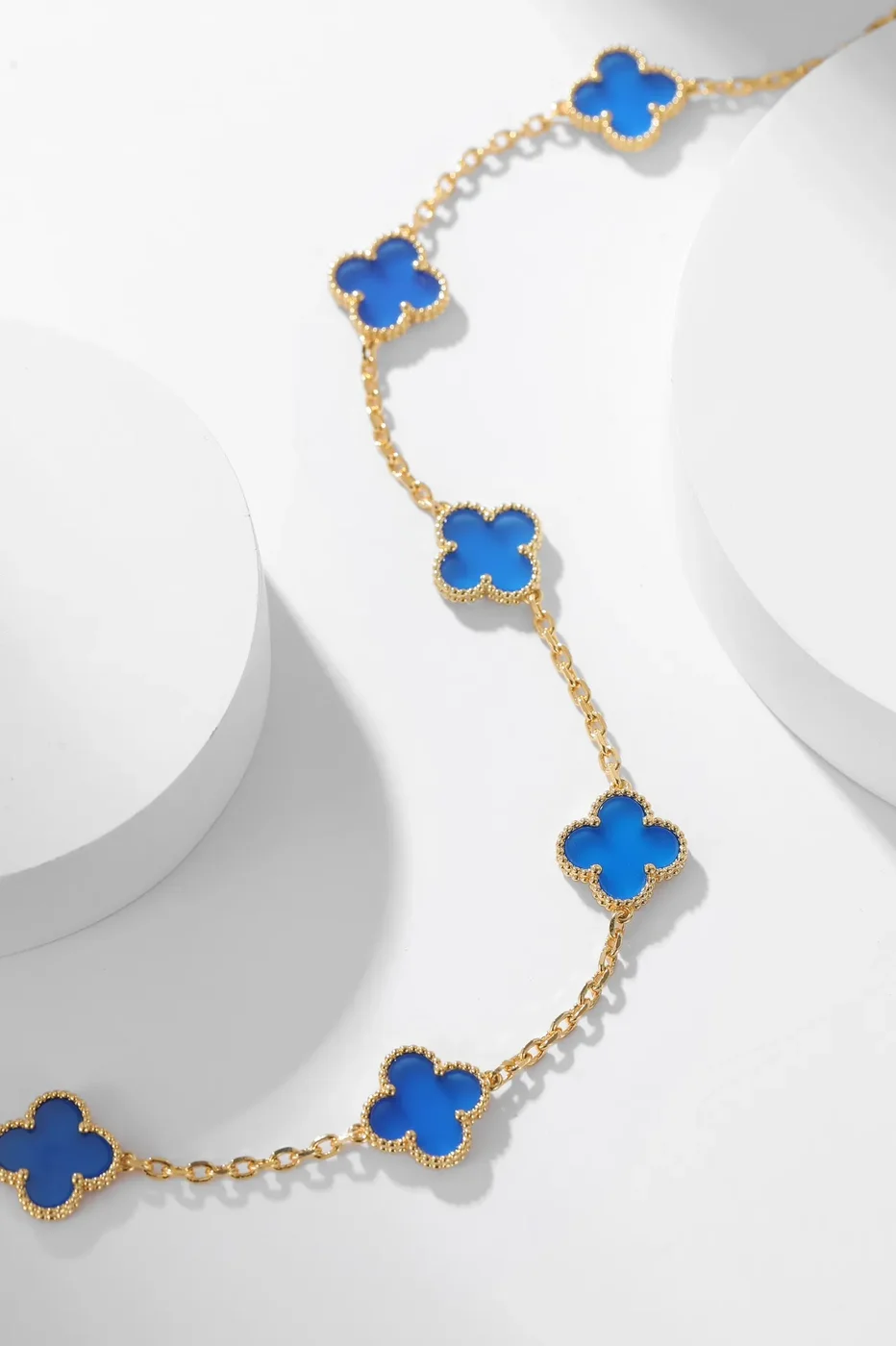 Van Cleef & Arpels Alhambra Blue Ten-Motif Gold-Tone Necklace product view 7