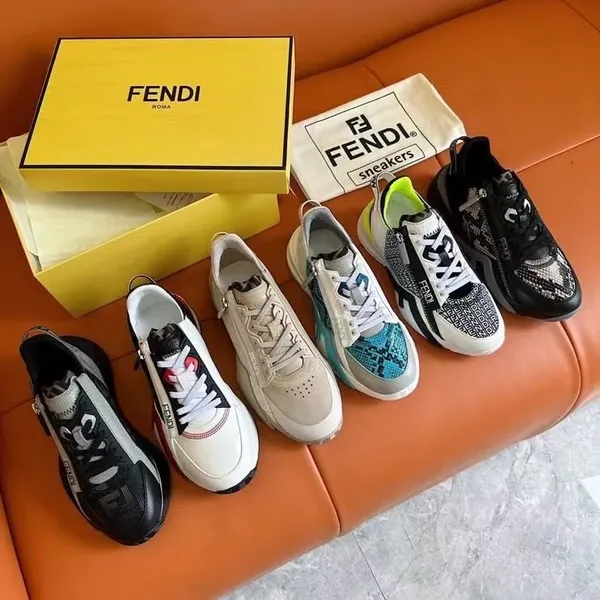 Fendi Flow Low-Top Sneakers — Black and White with Neon Accents product view 9