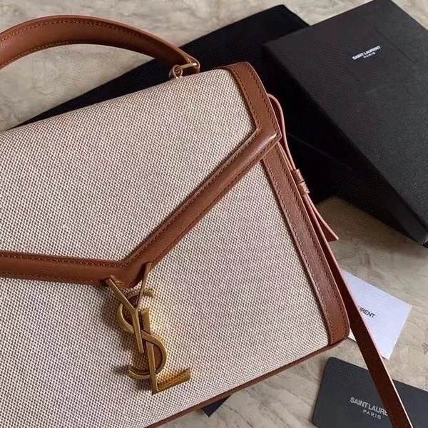 Saint Laurent Cassandra Medium Bag In Beige Canvas product view 8