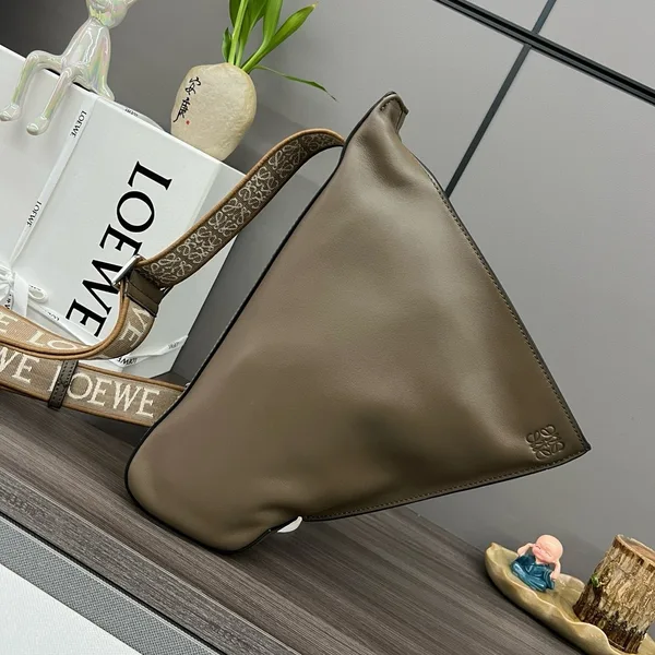 Loewe Anton Sling Bag in Olive Calfskin and Jacquard product view 4
