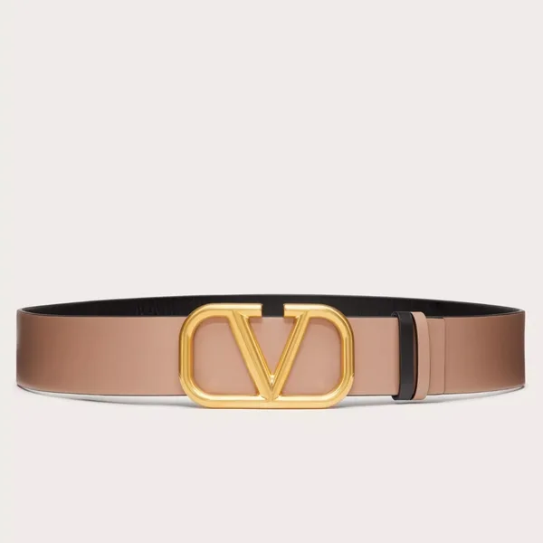 Valentino VLogo Reversible Belt 40mm in Beige and Black Calfskin product photo