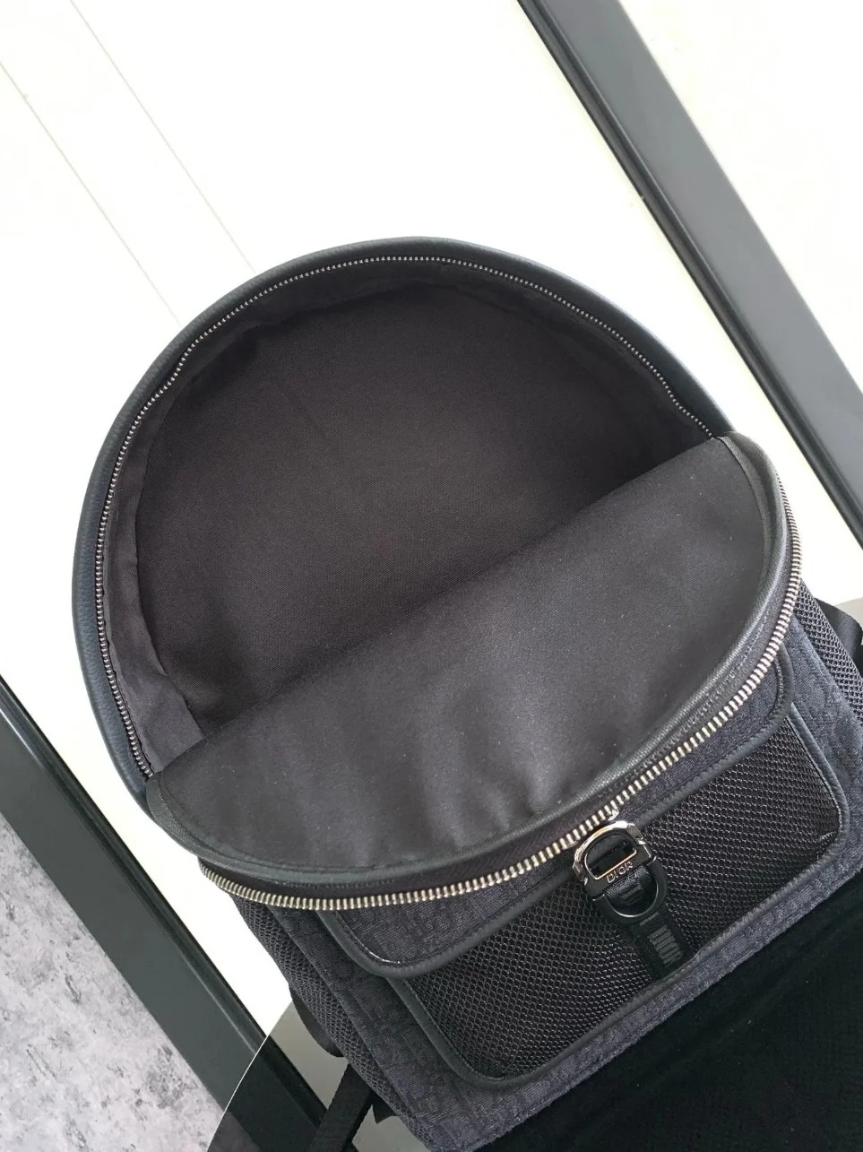 Dior 8 Backpack in Black Dior Oblique Jacquard product view 2