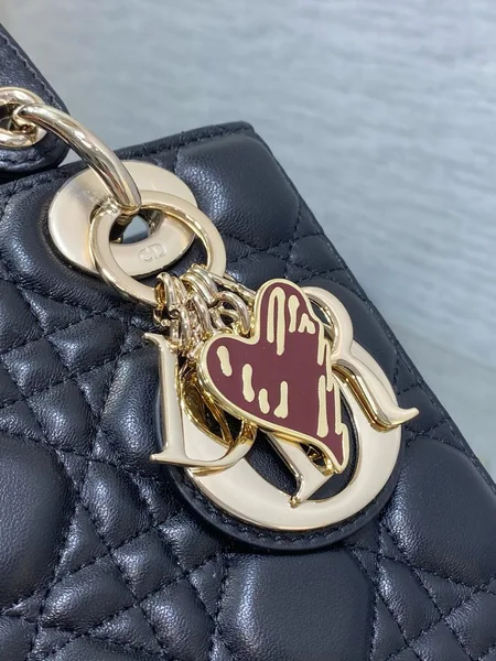Dior Dioramour Small Lady Dior Bag in Black Cannage Lambskin product view 2