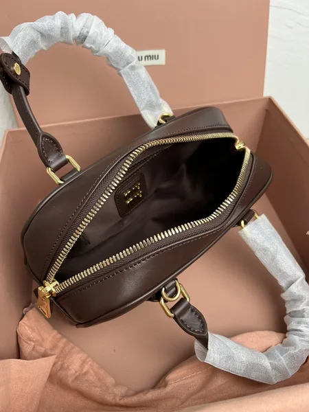 Miu Miu Arcadie Medium Bag in Dark Brown Leather product view 5