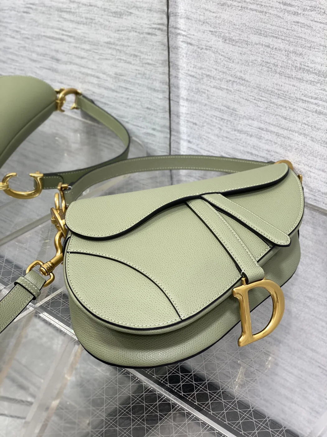 Dior Saddle Bag With Strap — Green product view 6