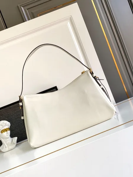 Prada Aimee Large Shoulder Bag in White Leather product view 10