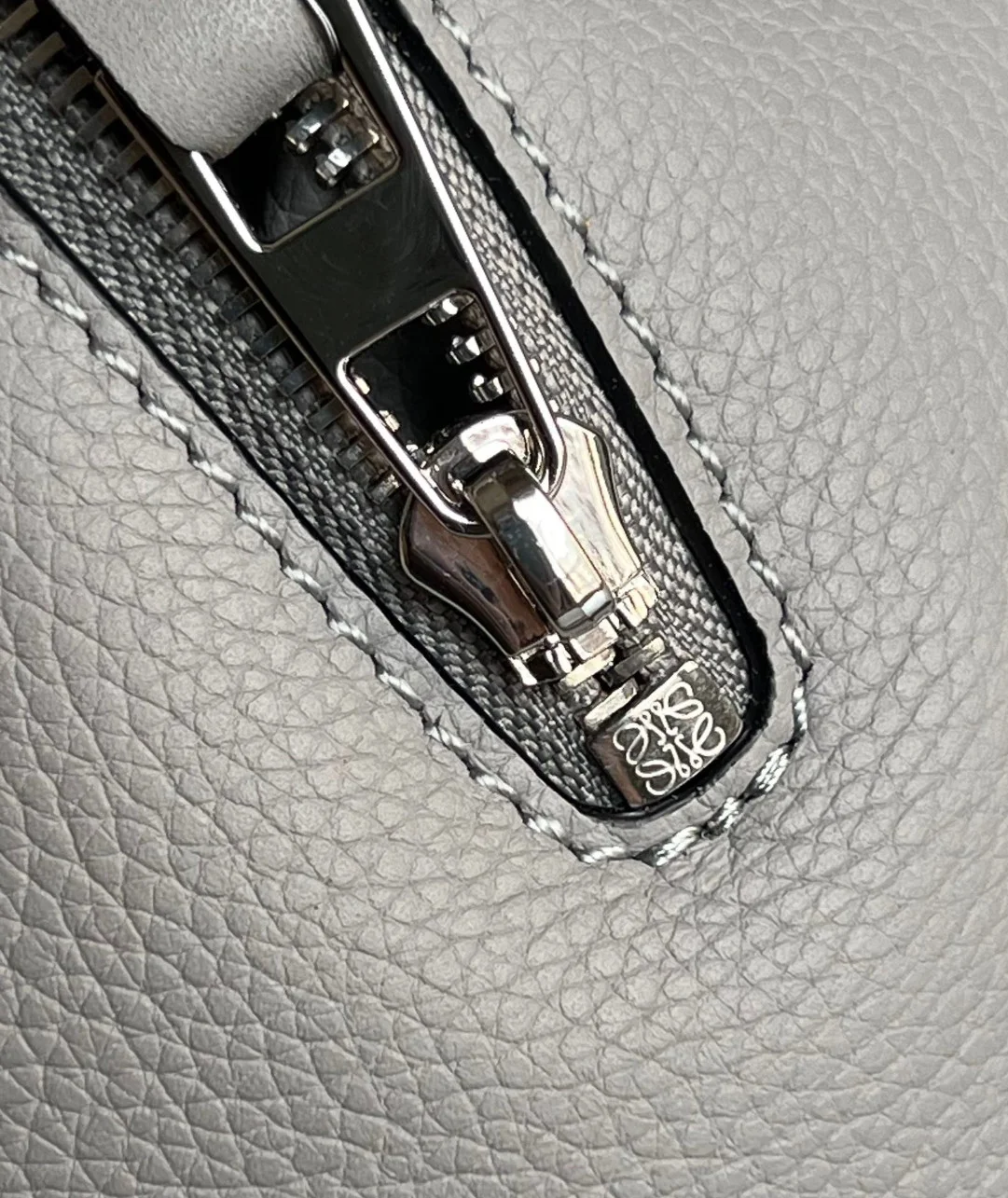 Loewe Compact Hammock Bag in Pearl Grey Grained Calfskin product view 3