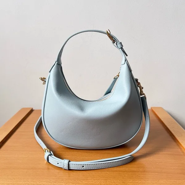 Celine Lulu Teen Hobo Bag in Blue Grained Calfskin product view 6