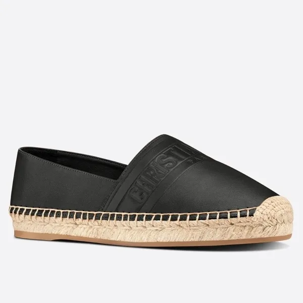 Dior Granville Espadrilles In Black Embossed Lambskin product photo