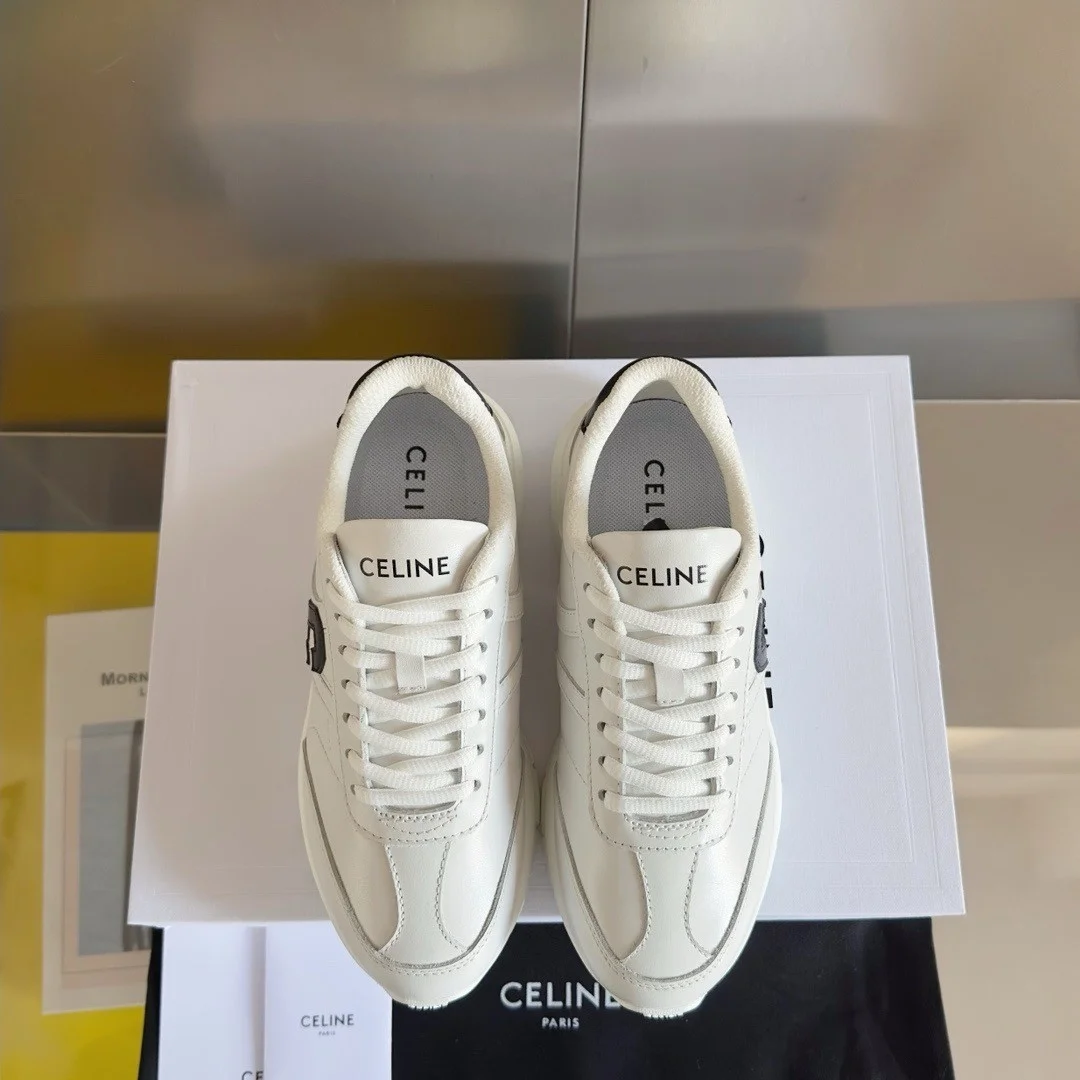 Celine Women’s Runner CR-02 Low-top Sneakers in White Leather product view 7